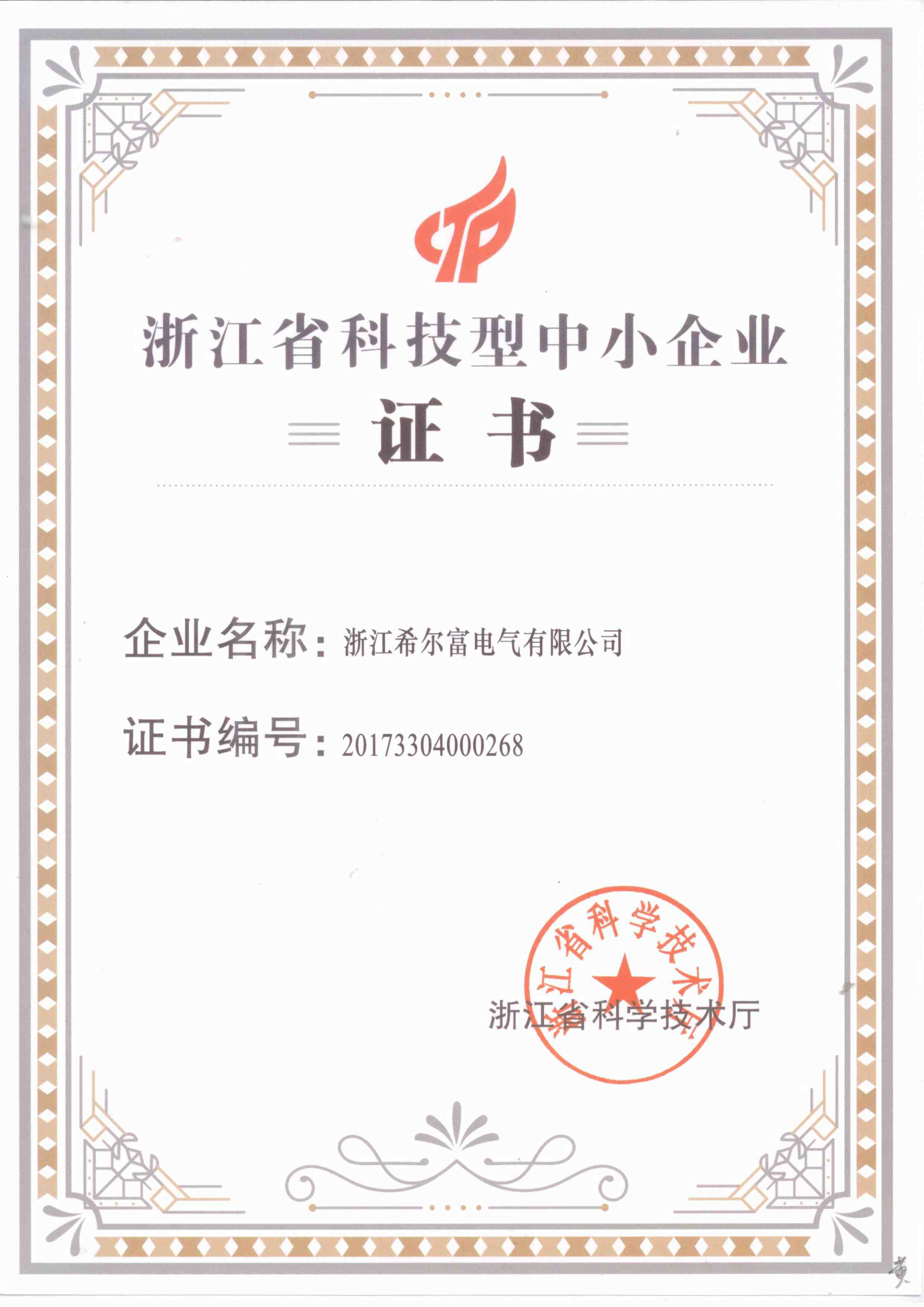 浙江科技型中小企业证书.jpg